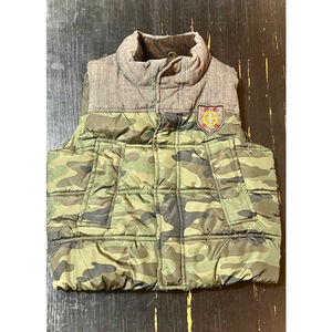 Boys gap Vest M Green Camo/Gray Collar size 3 years
